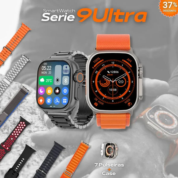 SmartWatch - Serie 9 Ultra [Kit: 7 Pulseiras + Case]